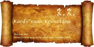 Karácson Krisztina névjegykártya
