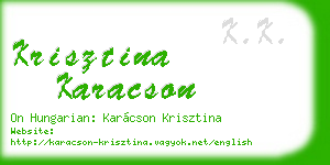 krisztina karacson business card