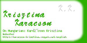 krisztina karacson business card